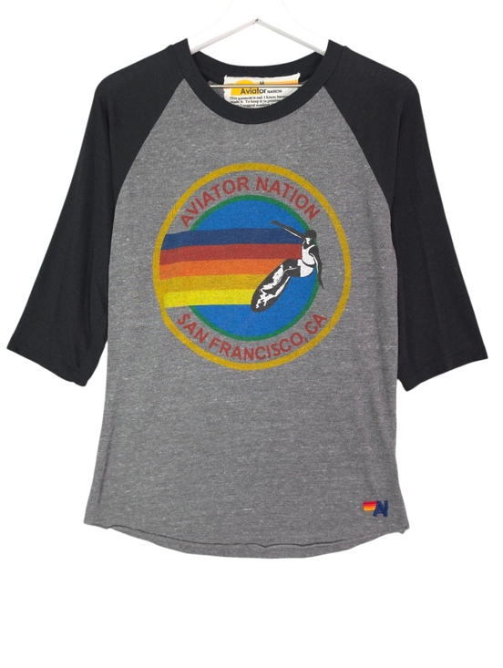 Aviator Nation Other - Aviator Nation San Francisco Baseball Tee with Multicolor Retro Logo